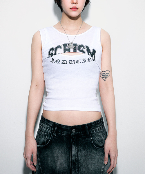 FAKE REWORKED TANK TOP, WHITE