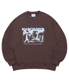 NARCISSIST 맨투맨 티셔츠 - Brown