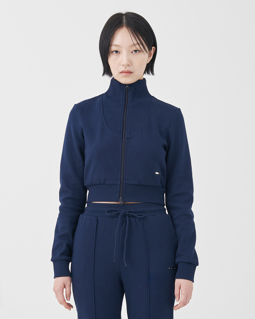 Crop Essential Zip Up_Navy