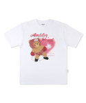 엠블러(AMBLER) Heart racing 오버핏 반팔 티셔츠 AS1109 (화이트)