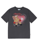 엠블러(AMBLER) Heart racing 오버핏 반팔 티셔츠 AS1109 (다크그레이)
