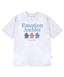 엠블러(AMBLER) Emtion Bear 오버핏 반팔 티셔츠 AS1111 (백멜란지)