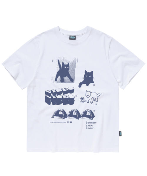 IBEUMYEON BARO HIPSTER T-SHIRTS [WHITE/BLUE]