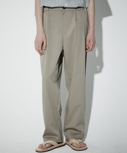 HALF BANDING SLACKS_OLIVE KHAKI