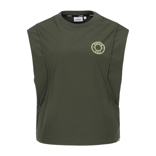 Round Neck Vest_Khaki