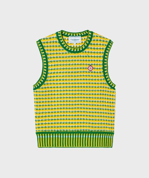 (M) Жилет в зигзаг ZIG-ZAG KNITTED VEST Green
