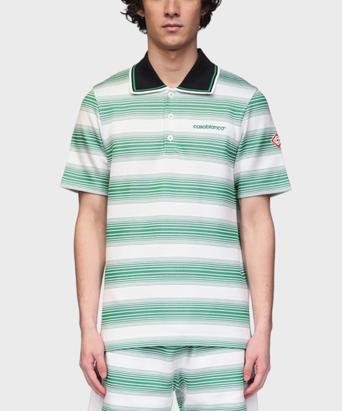 (M) Поло в полоску STRIPE INTERLOCK POLO GRADIENT STRIPE