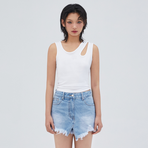 CUT OUT ROSE SLEEVELESS WHITE BQ2BR002
