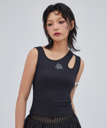 CUT OUT ROSE SLEEVELESS BLACK BQ2BR003