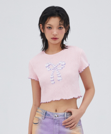 RIBBON PEARL T-SHIRT LIGHT PINK BQ2CH014