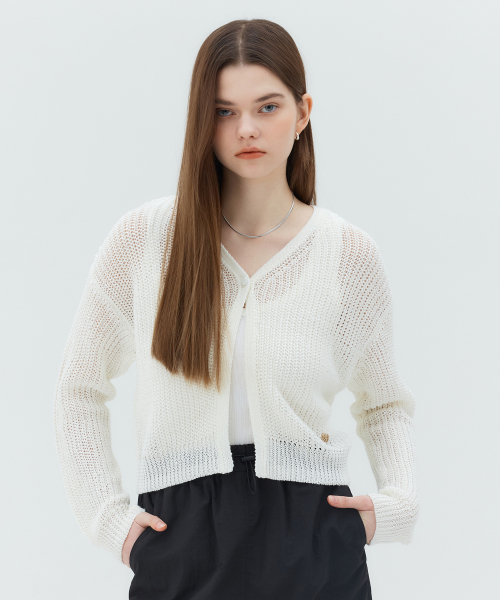 Net Tissue Long-Sleeved Cardigan - 2 color MYCD3201