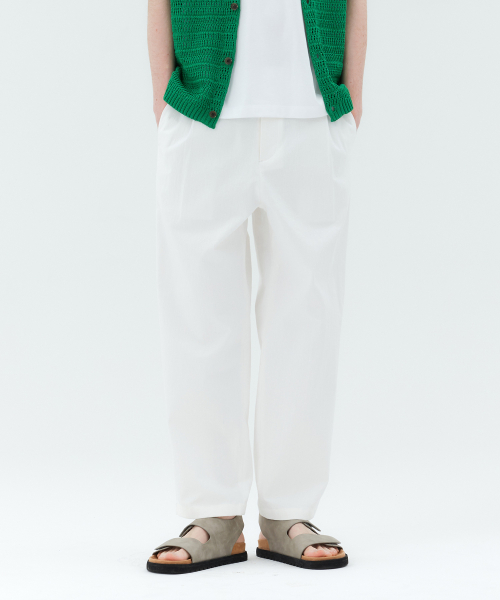Relaxed fit linen like full banding pants - 2 color MYPT3111