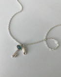 레브(REVE) Vintage key necklace -agate