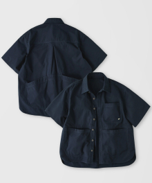 FR-40S 프렌치 워크 백포켓 하프 셔츠자켓_Washed Navy