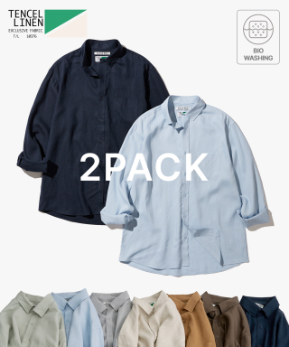 수아레(SUARE) [2PACK] 에센셜 텐셀 린넨 셔츠 패키지