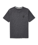 에스티코(STCO) 베이직핏 와펜 장식 코튼 라운드 티셔츠 (그레이)