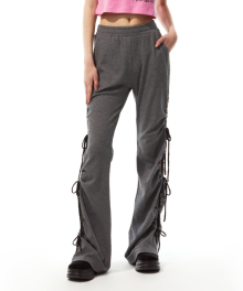OPEN-SIDE RIBBED PANTS (CHARCOAL)