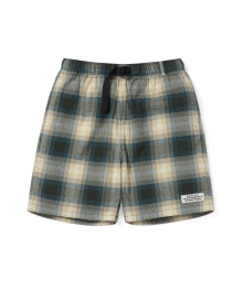 Belted Check short Brown