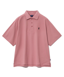 OVERSIZED QUICK DRY PIQUE POLO SHIRT VINTAGE PINK