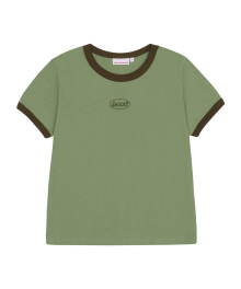 SYMBOL LOGO EMBROIDERED CROP TEE KHAKI (AM2EMUT512A)