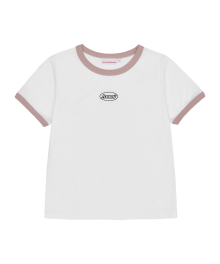 SYMBOL LOGO EMBROIDERED CROP TEE WHITE (AM2EMUT512A)
