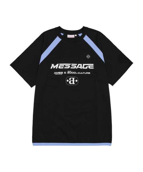 MESSAGE LOGO RAGLAN TEE BLACK