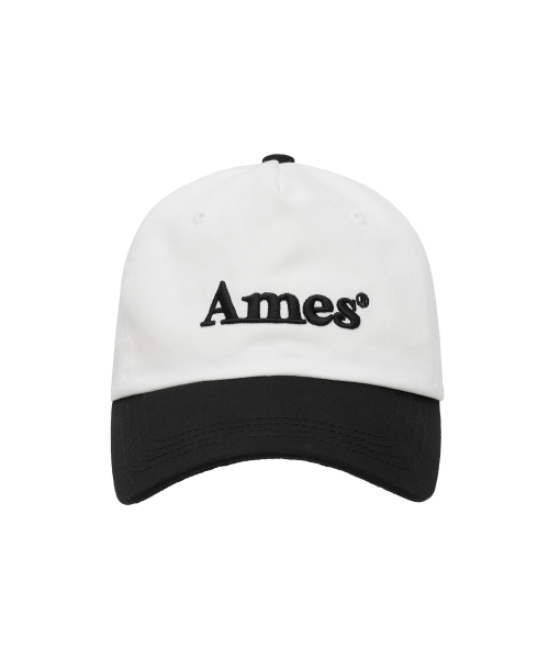 AMES WORLDWIDE BASIC LOGO TWOTONE BALL CAP WHITE ames-worldwide-basic-logo-twotone-ball-cap-white