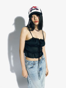 RIBBON MESH CAP BLACK