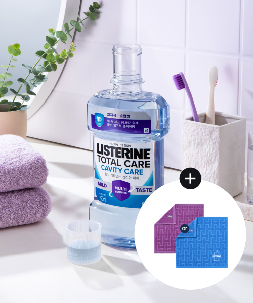 리스테린() 캐비티케어 마일드 750ml x3+(증) 테토핸드타월 랜덤 1개 상품 이미지