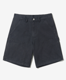 CANVAS CARPENTER DOUBLE KNEE SHORTS_CHARCOAL