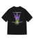 그랜디오시티 라벤더 프린팅 오버핏 반팔 티셔츠 (블랙)