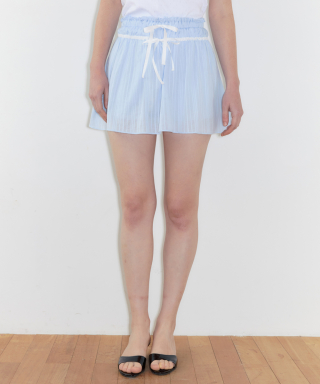 시눈(SINOON) [무료반품] Eyelet Mini Skirt (Blue)