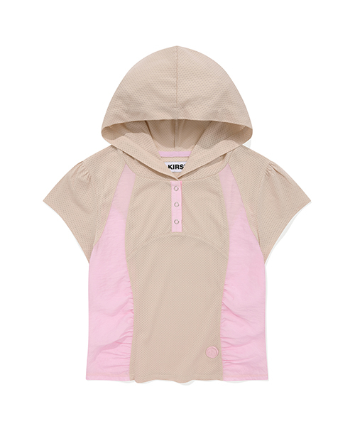 Облегающий худи с коротким рукавом Beige