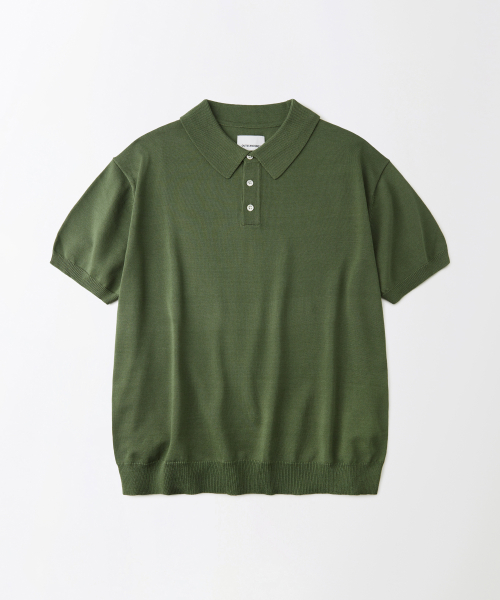 HS KNIT COLLAR SHIRT_OLIVE
