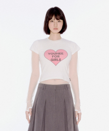 HEART LETTERING T-SHIRTS WHITE