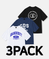 [3SET] BEST 로고 오버핏 반팔 티셔츠 3종