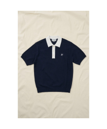 [British Sporting Club] Color mixed polo knit_AHWAM24751NYX