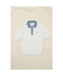 [British Sporting Club] Color mixed polo knit_AHWAM24751WHX
