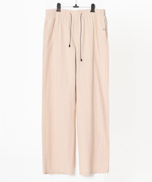 Льняные брюки со швом одд_Beige
