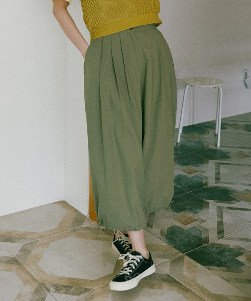 W BALLOON FIT CROPPED PANTS [2 COLOR]