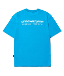 그루브라임(GROOVE RHYME) 유니) C100 18수싱글 - LOCATION 티셔츠 (레귤러핏)(24년) (리얼스카이) [LRAMCTR702P]