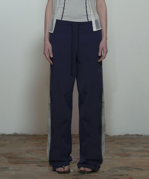 Mesh Nylon Track Pants Navy
