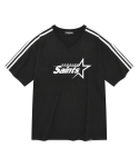 세인트페인(SAINTPAIN) SP 세인트 빅스타 로고 브이넥 티셔츠-블랙