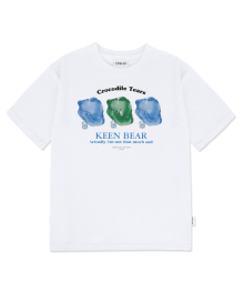 Sad bear 오버핏 반팔 티셔츠 AS1115 (화이트)