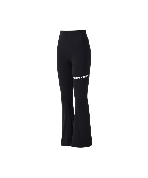 MUSINSA公式 | BORN TO WIN W LOGO BOOTS CUT LEGGINGS [BLACK]