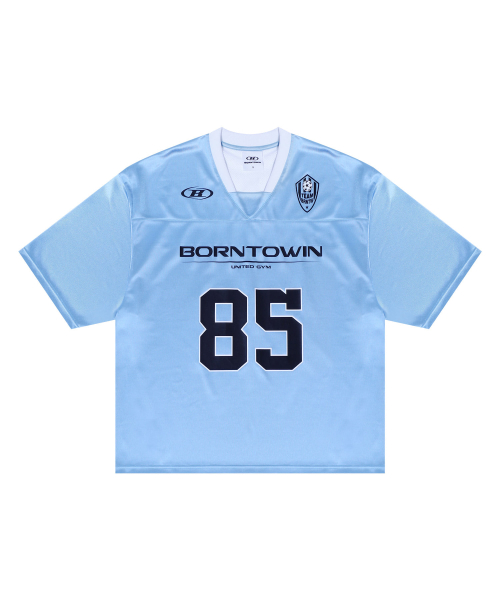 ★2024SS新作★BORN TO WIN★85 RUGBY JERSEY T-SHIRTS 본투윈(BORN TO WIN) 85 RUGBY JERSEY T-SHIRTS [SKY BLUE