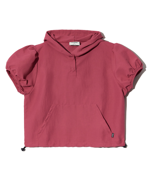 NYLON PUFF SLEEVE HOODIE (PINK)