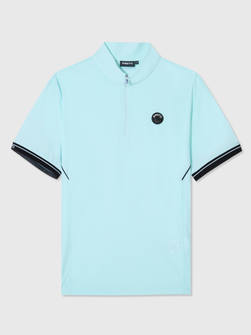 Футболка элит на молнии с перфорацией M_Light Blue