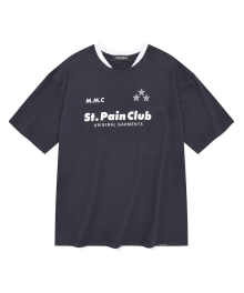 SP M.M.C 엠블럼 더블립 티셔츠-네이비
