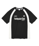 세인트페인(SAINTPAIN) SP 하트 로고 엠블럼 라인 티셔츠-블랙